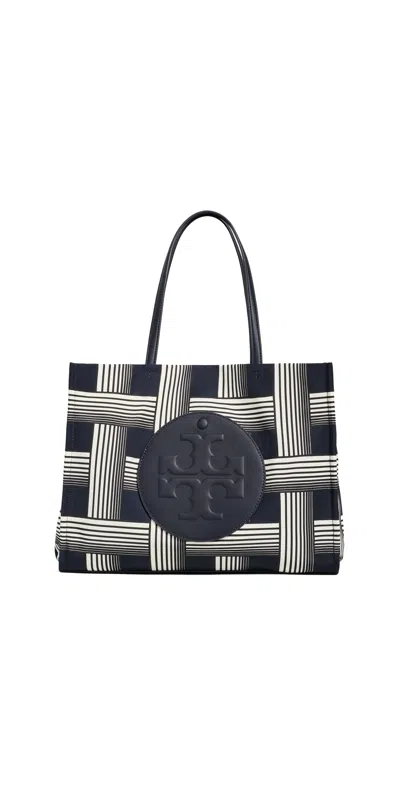 Tory Burch Ella Printed Small Tote Bag Block Print Black