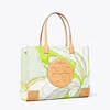 Tory Burch Ella Printed Tote Bag In Green Tulip