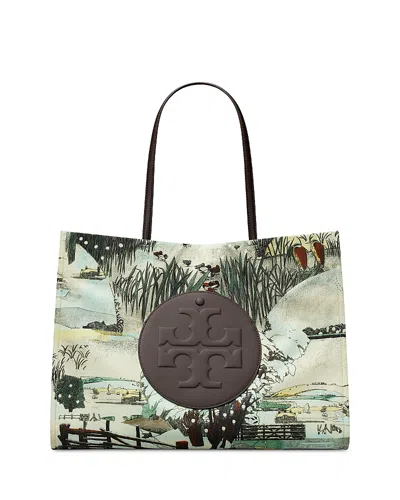 Tory Burch Ella Printed Tote In Black