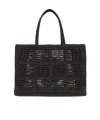 Tory Burch Ella Hand-crocheted Large Tote In Black