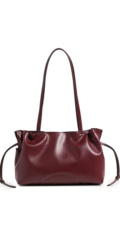 Tory Burch Ella Recycled Drawstring Small Tote Bag Merlot