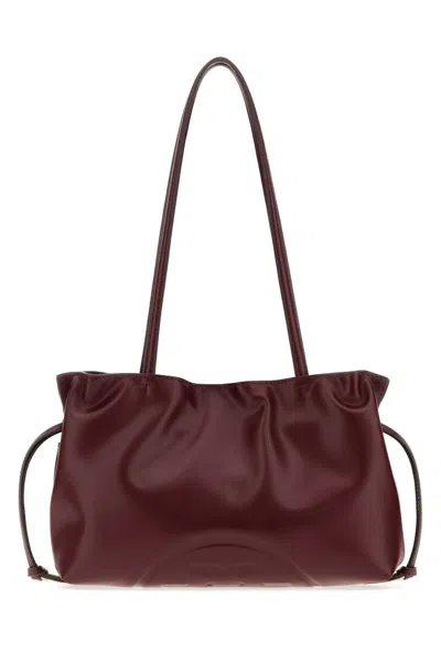 Tory Burch Ella Recycled Drawstring Small Tote In Burgundy