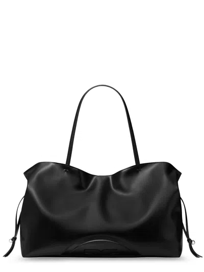 Tory Burch Ella Recycled Materials Shoulder Bag In Black