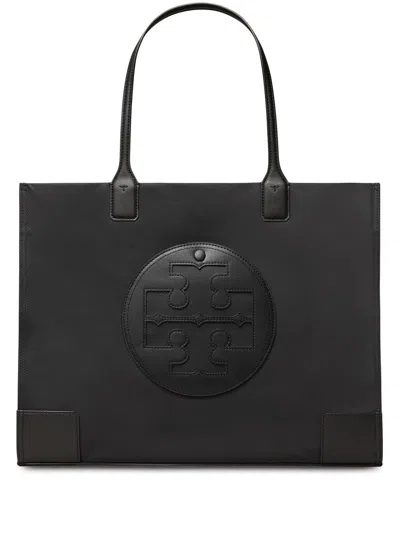 Tory Burch Ella Recycled Nylon Tote Bag In Black