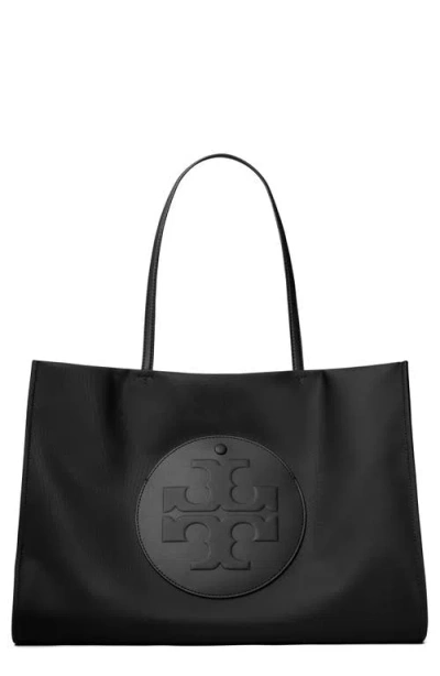Tory Burch Ella Recycled Nylon Tote In Black