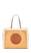 Tory Burch Ella Shearling Tote In Multi