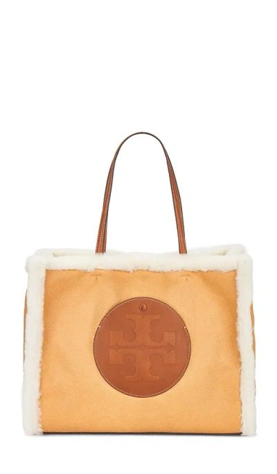 Tory Burch Ella Shearling Tote In Multi