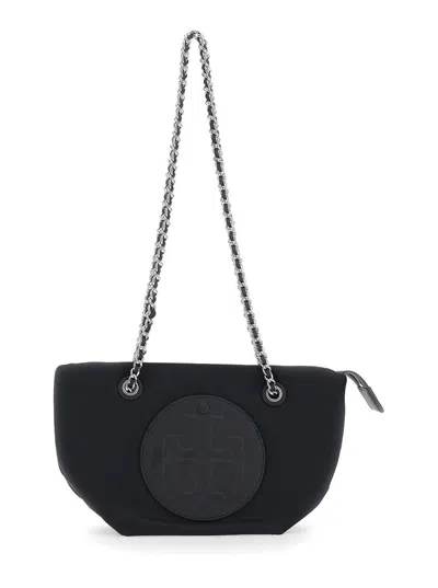 Tory Burch Ella Small Chain Zip Tote In Black