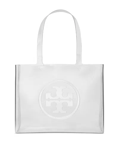 Tory Burch Ella Small Clear Tote In Silver