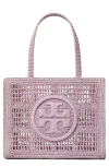 Tory Burch Ella Small Hand Crochet Tote In Pale Purple