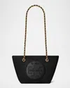 Tory Burch Ella Small Leather Chain Shoulder Bag In Black