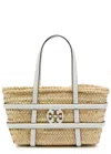 Tory Burch Ella Small Logo-embellished Straw Tote