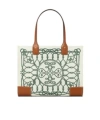 Tory Burch Ella Printed Small Tote In White