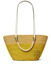Tory Burch Ella Small Straw & Leather Basket Tote