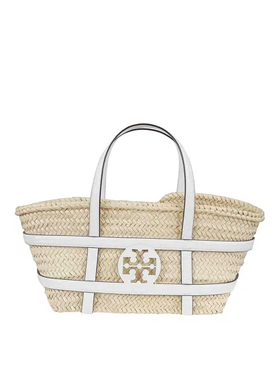 Tory Burch Ella Straw Basket In White