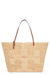 Tory Burch Ella Structured Straw Large Tote Bag Natural In Nude