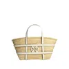 Tory Burch Ella White Basket Straw Shopping Bag In Neutral