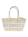 Tory Burch Ella Straw Small Basket In White