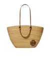 Tory Burch Ella Straw Tote Bag In Nude