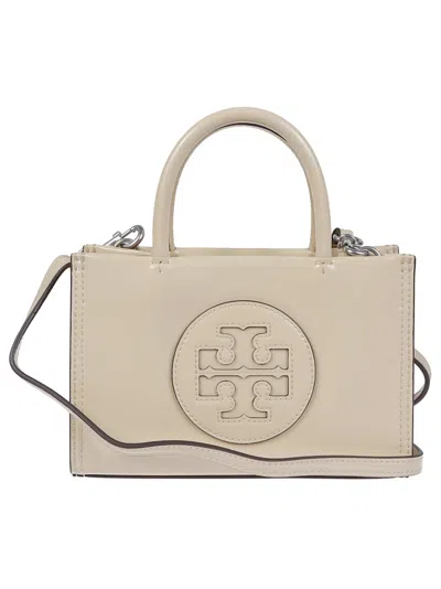 Tory Burch Ella Structured Leather Handbag In Neutral