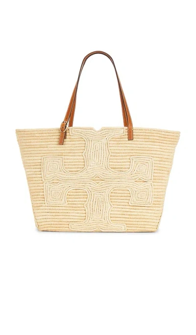TORY BURCH ELLA STRUCTURED STRAW LARGE TOTE