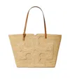 Tory Burch Ella Structured Straw Large Tote Bag Natural In Brown