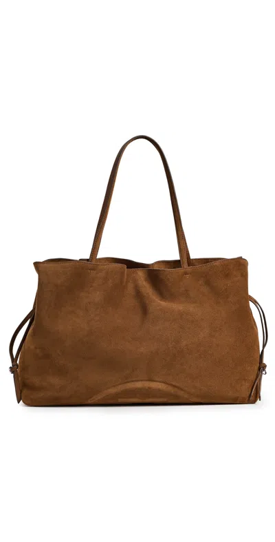 Tory Burch Ella Suede Drawstring Tote Caramel