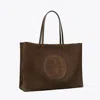 Tory Burch Ella Suede Tote In Brown