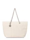 Tory Burch Ella Terry Chain Tote With Textured Diamond Pattern In Neutral