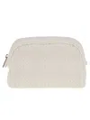 Tory Burch Compact Terry Pouch Clutch Bag In White