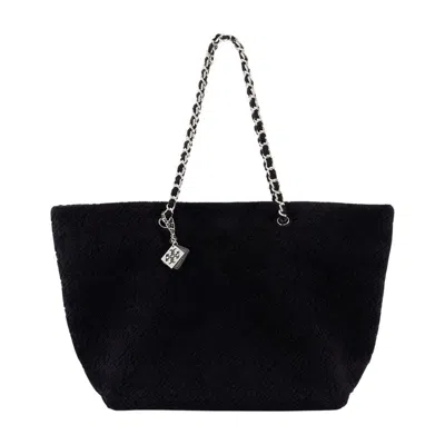 Tory Burch Ella Terry Shopper Bag In Black