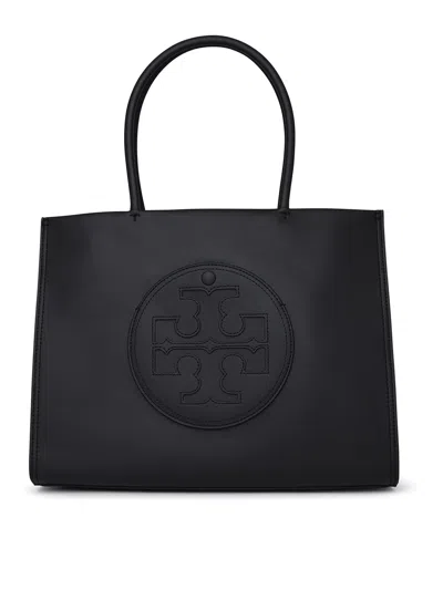 TORY BURCH ELLA TOTE BAG IN BLACK LEATHER