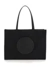 Tory Burch Ella Leather Tote Bag In Black