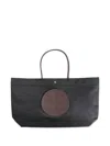 Tory Burch Ella Twisted Black Tote Bag With Logo On The Front In Ecoleather Woman In Black