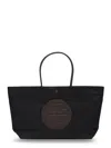 Tory Burch Ella Twisted Black Tote Bag With Logo On The Front In Ecoleather Woman In Pink