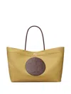 Tory Burch Ella Twist Nylon Shoulder Bag With Maxi Logo Patch On The Front In Neutral