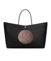Tory Burch Ella Twisted Black Tote Bag With Logo On The Front In Ecoleather Woman In Black