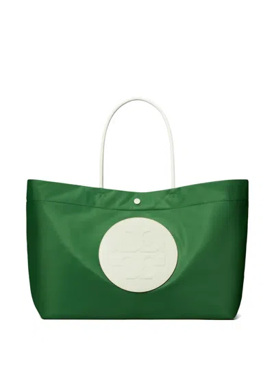 Tory Burch Large Ella Twist Reversible Tote Bag In Green