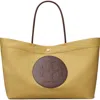 Tory Burch Ella Twist Nylon Shoulder Bag With Maxi Logo Patch On The Front In Neutral