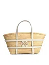 Tory Burch Ella White Basket Straw Shopping Bag
