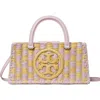 Tory Burch Ella Checkered Crochet Top-handle Bag In Pale Purple