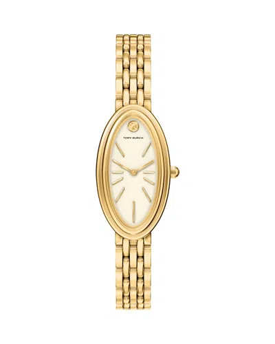 Tory Burch Elongated Oval Watch, 21mm X 38mm In Gold