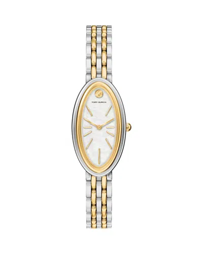 Tory Burch Elongated Oval Watch, 21mm X 38mm In Gold