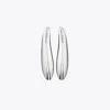Tory Burch Elongated Wave Earring In Light Silver