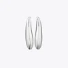 Tory Burch Elongated Wave Clip-on Earrings In Silver
