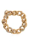 Tory Burch Wishbone Paved Embellished Chain Bracelet In Gold