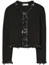 Tory Burch Beaded Cardigan In Black