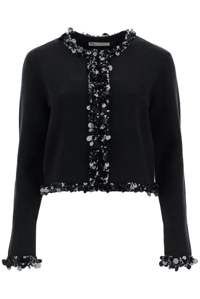 TORY BURCH TORY BURCH EMBELLISHED FINE KNIT CARDIGAN