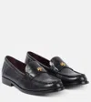Tory Burch Embellished Leather Loafers In Black