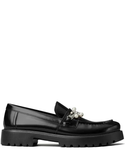 Tory Burch Glossy Finish Loafers Crafted In Black